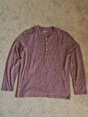 Bonobos Burgundy Heather Long-Sleeve Henley